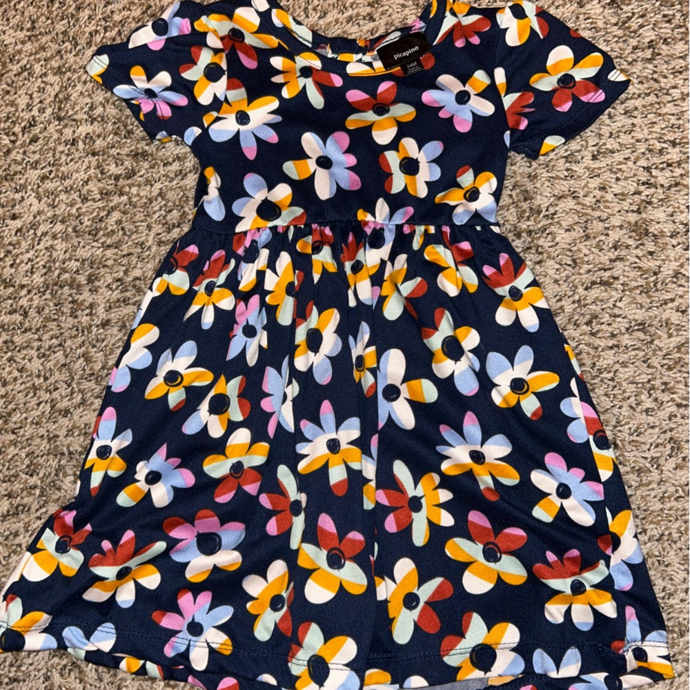 Floral Kids Casual Dress - Multicolor